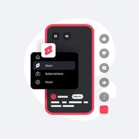 The Interface of a Short Clip on the Phone. Short-form content Platform. Concept illustration vector