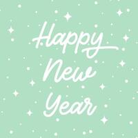 Cute Happy New Year background with snow and stars vector