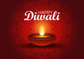 Elegant background for Diwali with lamp design vector