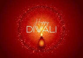 Diwali background with a sparkling mandala design vector