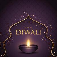 Decorative background with Diwali lamp design vector