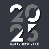 Modern Happy New Year background with minimal typography design vector