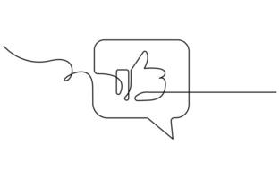 One line drawing of hand showing great sign vector