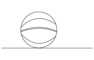 Continuous one line drawing Basketball icon vector