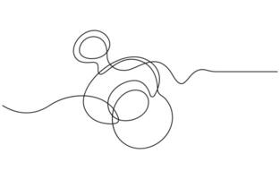 Continuous line drawing of pacifier vector