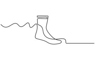 Continuous line drawing of socks vector