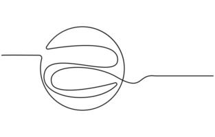 continuous one-line drawing of a basketball icon vector