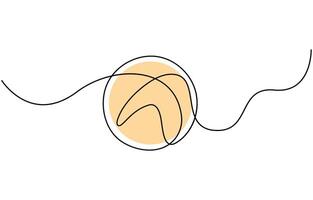 Modern illustration of a continuous one-line drawing of a basketball vector