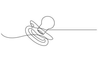 Continuous line drawing of pacifier,10 vector