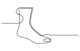 A one line drawing of a Christmas stocking on a white background vector