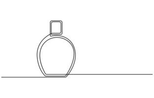 continuous drawing of perfume in one line,1 vector