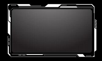 Hud frames white grey user interface elements design modern technology futuristic control panel screen digital hologram window gaming menu touching cyber monitor set on black background vector
