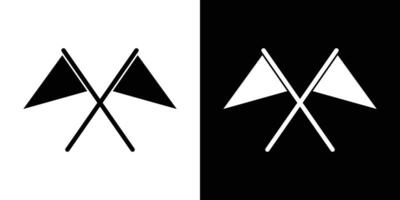 triangle crossed flags icon isolated. vector