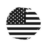 USA monochrome flag brush style isolate on white background. vector