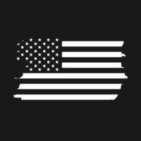 USA flag in brush stroke effect on black background vector