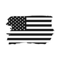 USA monochrome flag isolate on white background. vector