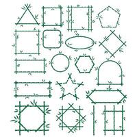 green bamboo frame collections vector