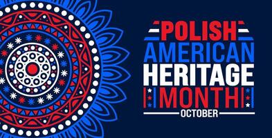 Polish American Heritage Month background or banner design template is observed every year in October. Holiday concept. Template for card, poster, placard, template. eps 10 vector