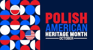 Polish American Heritage Month background or banner design template is observed every year in October. Holiday concept. Template for card, poster, placard, template. eps 10 vector