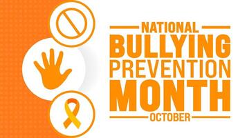 Bullying Prevention Month background or banner design template is observed every year in October. Holiday concept. Template for card, poster, placard, template. eps 10 vector