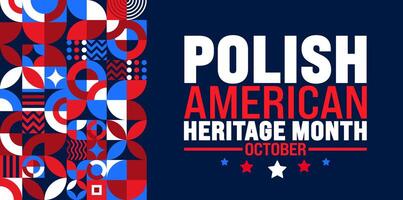 Polish American Heritage Month background or banner design template is observed every year in October. Holiday concept. Template for card, poster, placard, template. eps 10 vector