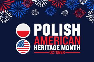 Polish American Heritage Month background or banner design template is observed every year in October. Holiday concept. Template for card, poster, placard, template. eps 10 vector