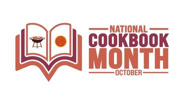 Cookbook Month background or banner design template is observed every year in October. Holiday concept. Template for card, poster, placard, template. eps 10 vector