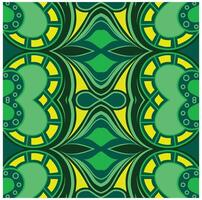 A green and yellow pattern with a circular design vector