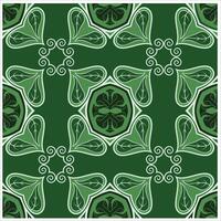 A green and white pattern with leaves vector