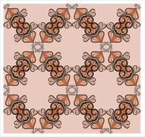 A pattern with brown and orange flowers on a pink background vector