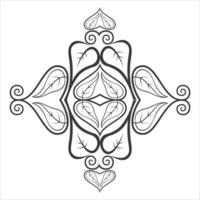 A black and white design with a floral pattern vector