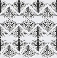 A black and white pattern with leaves vector