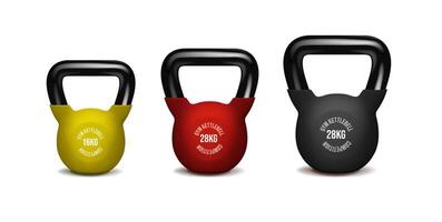 Kettlebells for weight exercises. Sports equipment. Simple flat illustration. vector