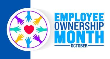 Employee Ownership Month background or banner design template is observed every year in October. Holiday concept. Template for card, poster, placard, template. eps 10 vector