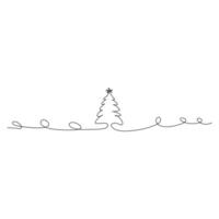 Holiday Cheer Continuous Line Christmas Tree vector