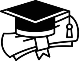 A graduation cap is on top of a diploma vector
