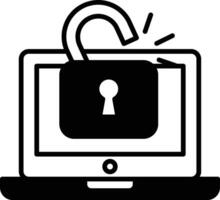A laptop with a lock on it vector