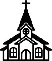A church with a steeple and a cross on top vector