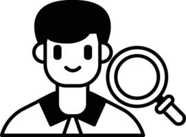 A man with a magnifying glass is smiling vector