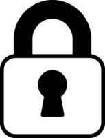 A lock with a keyhole in a line style. vector