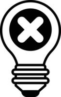 A light bulb with an X on it vector