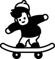 A cartoon boy is riding a skateboard vector