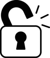 A lock with a keyhole in a line style. vector
