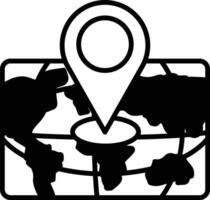 A map of the world with a pin on it vector