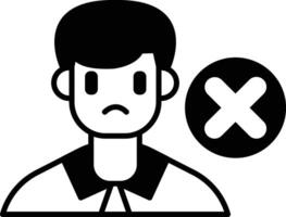 A man with a X on his face. The man is looking down and he is sad vector