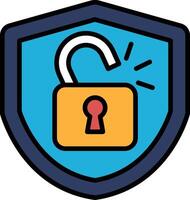 A shield with a lock on it vector