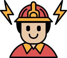 A cartoon of a smiling firefighter with a helmet on his head vector