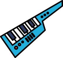 A blue keyboard with black keys vector
