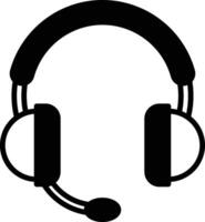 A cartoon drawing of a pair of headphones with a microphone vector