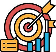 A cartoonish drawing of target with a arrow pointing to it vector
